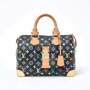 Louis Vuitton Speedy 30 Noir Monogram Multicolor Handbag Black